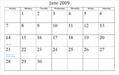 June 2009 Calendar