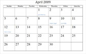 April 2011 Calendar