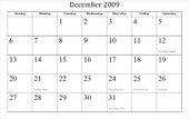 December 2011 Calendar