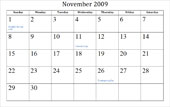 November 2011 Calendar