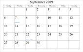 September 2011 Calendar