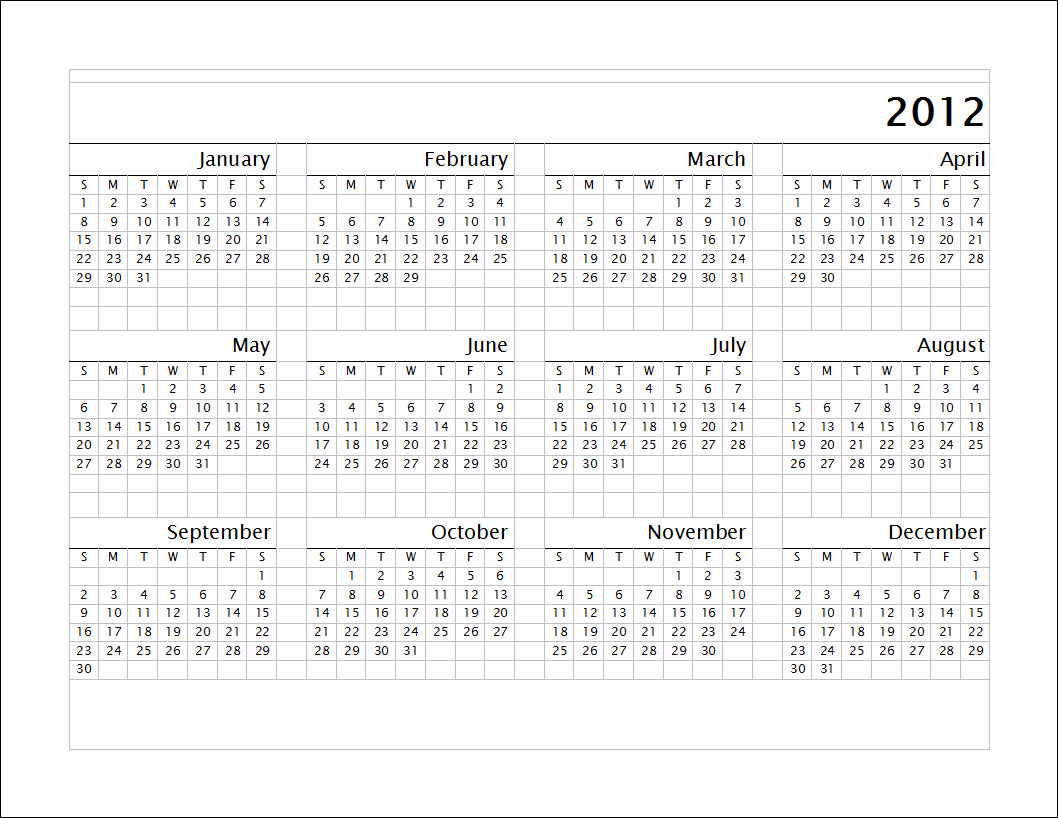 just calendar 2012