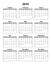 Blank 2016 Calendar