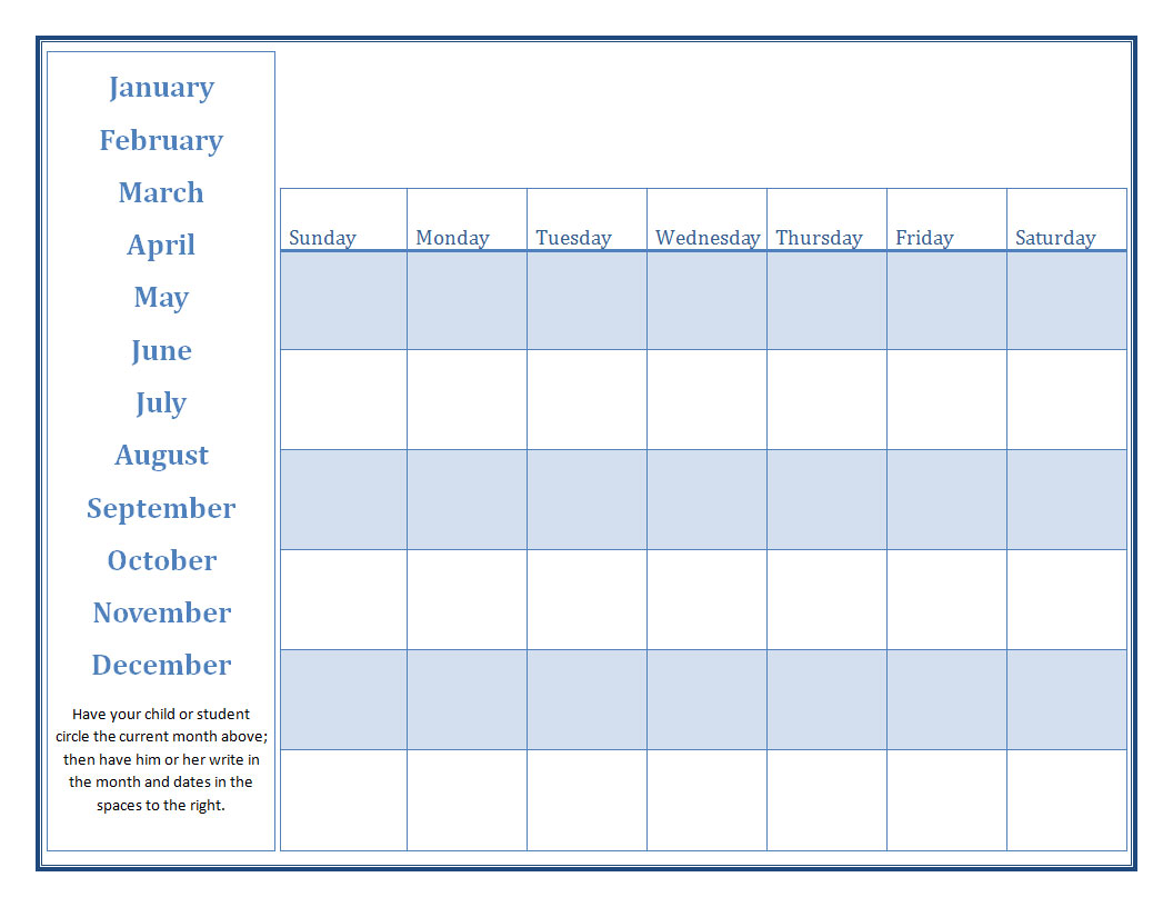 Monthly Lesson Plan Template