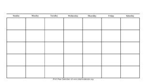 Blank Calendar – Printable Monthly Calendars