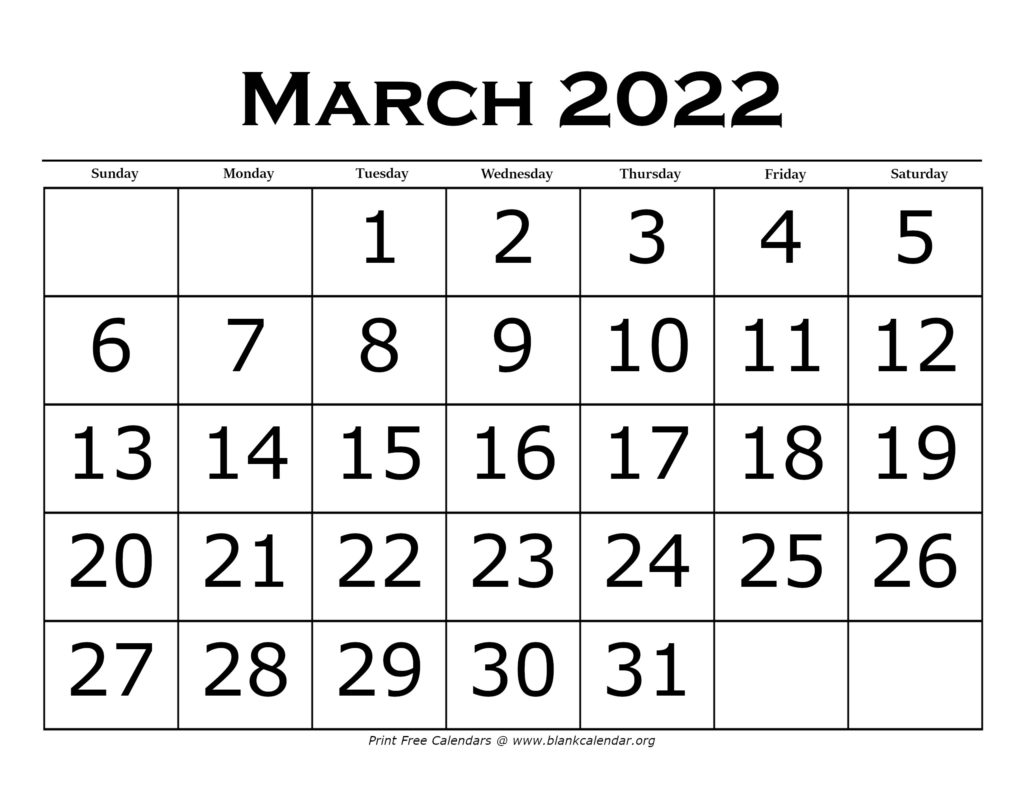 Printable March Calendars – Blank Calendar