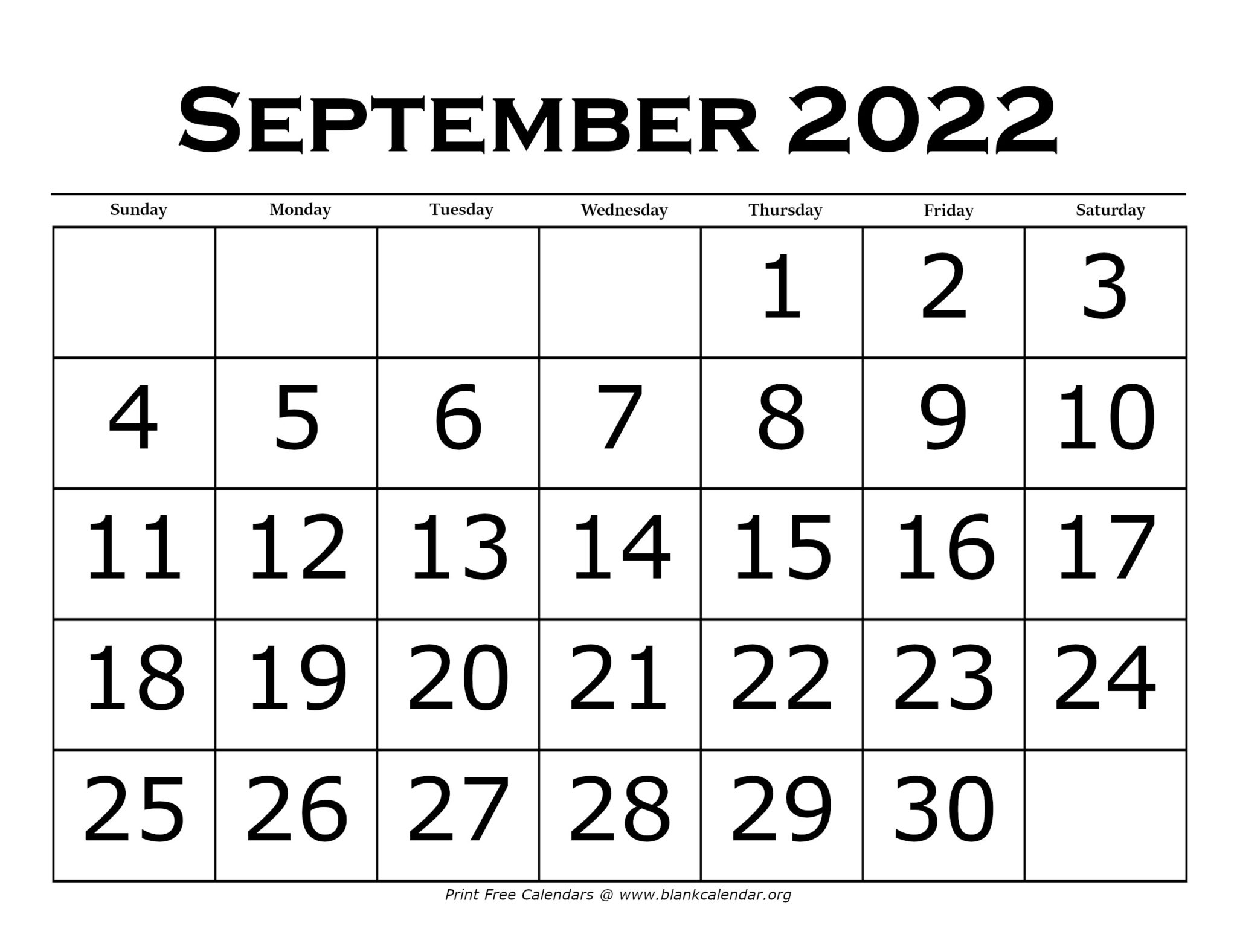 Printable September Calendars Blank Calendar